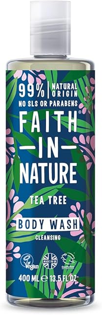 Faith In Nature Natural Tea Tree Tree Body Wash, Cleansing, Vegan and Cruelty Free, No SLS or Parabens, 400 ml