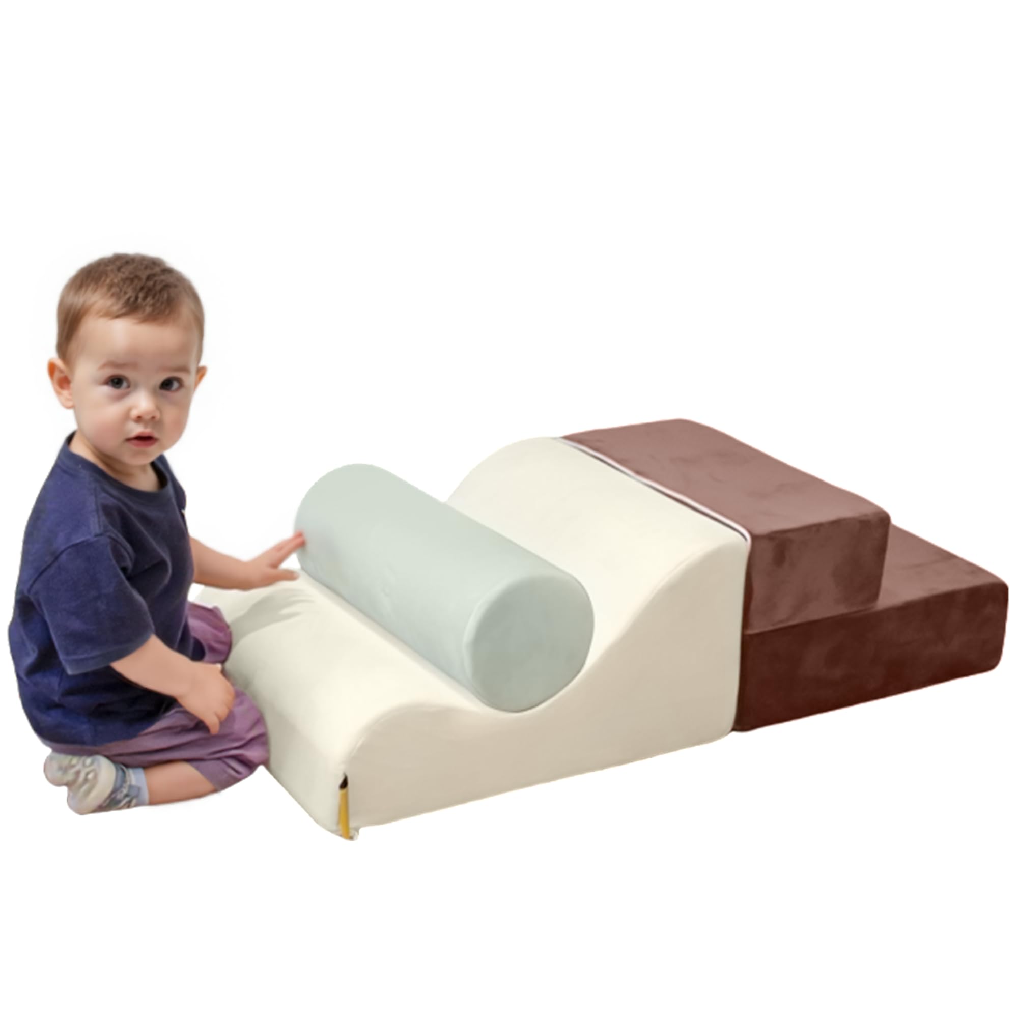 BanaSuper Parcours Motricité Bébé, Jeu de Motricité Enfant, Blocs Mousse Éducatifs avec Velcro, Jeu d'Intérieur pour Maison Crèche, Structure d'escalade Antidérapante, Design Lavable, 3 Pièces