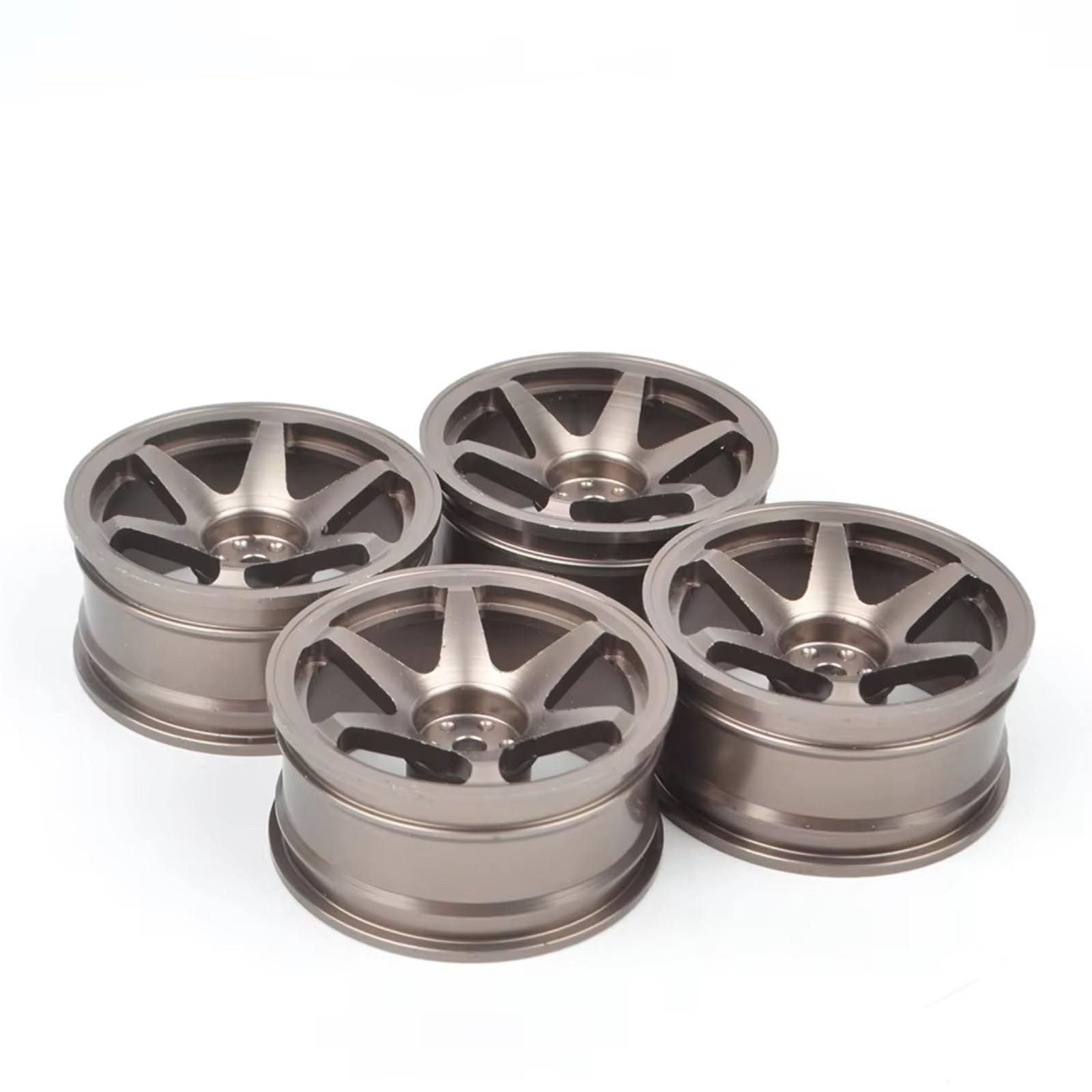 Dla Tamiya Dla TT-01 Dla TT02 Dla HSP dla HPI Dla Kyosho Dla Traxxas 1/10 4 szt. Felgi Ze Stopu Aluminium do Samochodów RC Części Naprawa (Titanium)