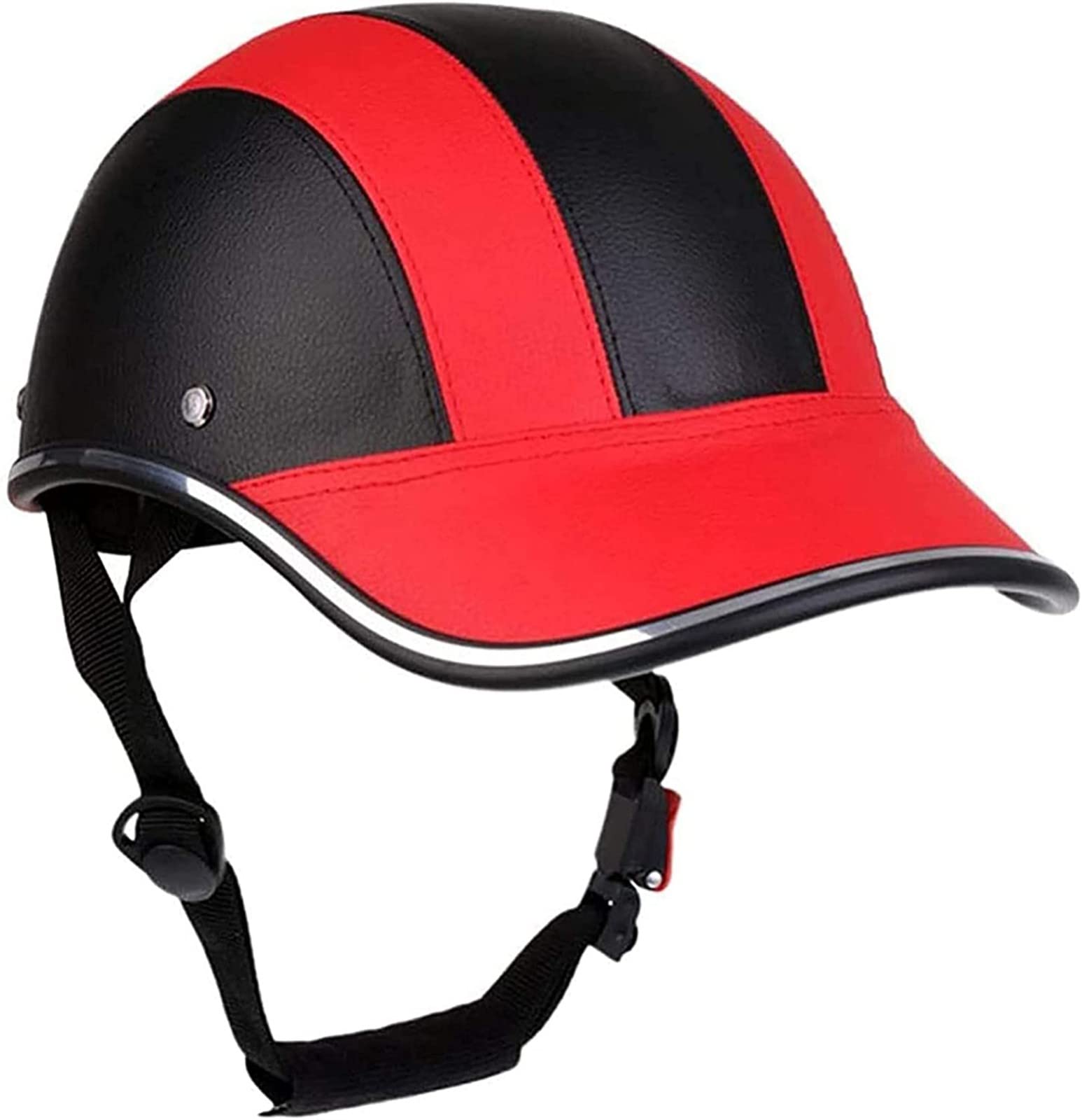 Motorcycle Retro Half Helmet, German Styled Skull Cap Half Shell Helmet Baseball Cap Jet Helmet DOT Approved with Adjustable Quick Release Buckle Unisex Cruiser Scooter Chopper