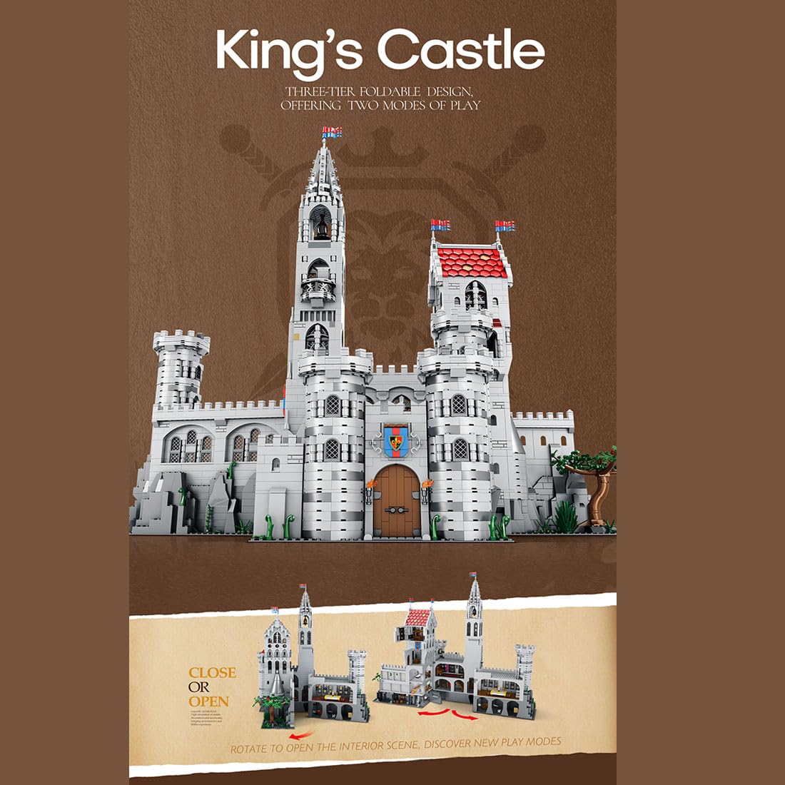 Mittelalterliches europäisches klassisches Burgbausteinset (3999 Teile)