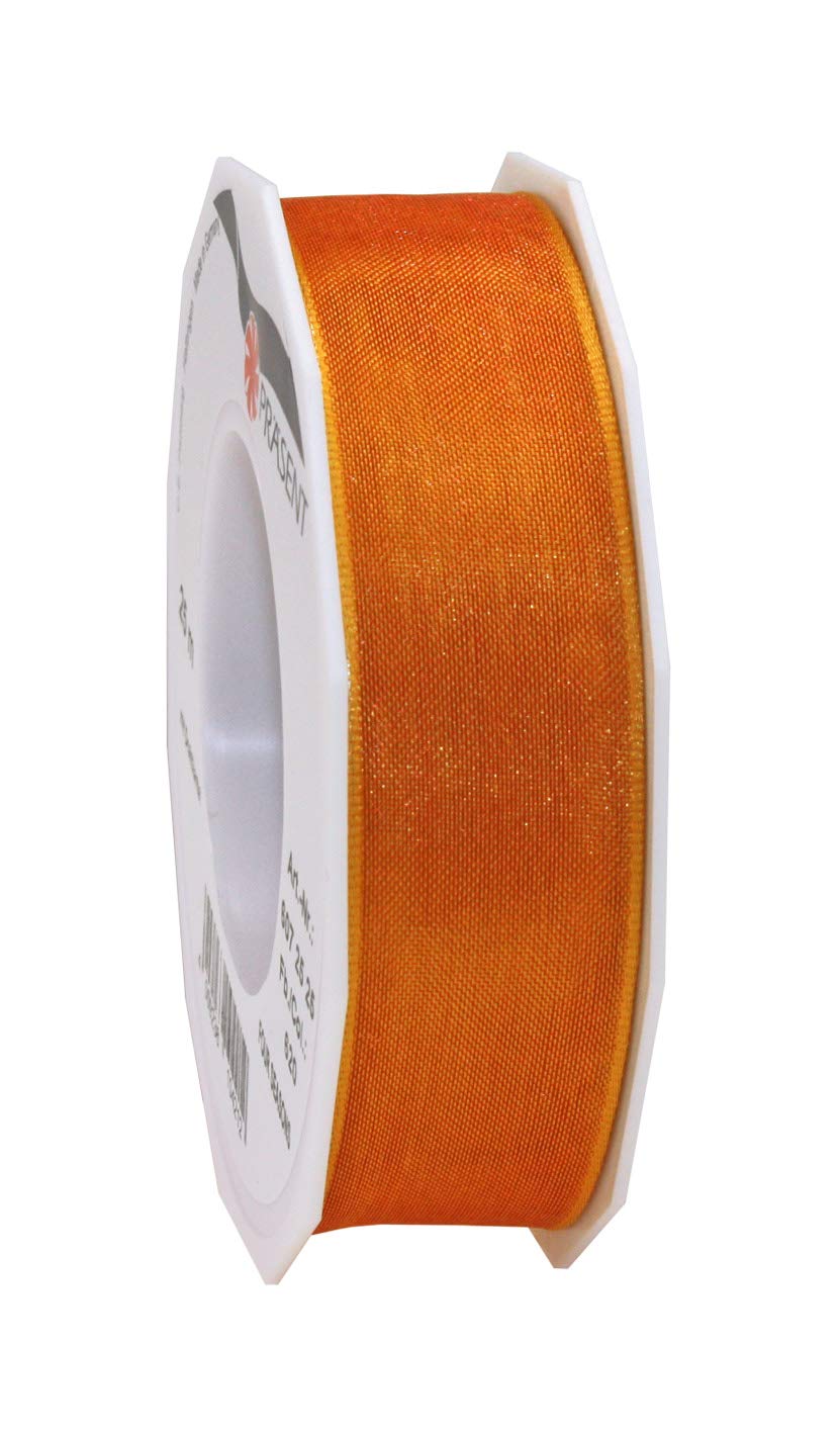 Präsent - Four Seasons Organza Wired Edge Ribbon Tangerine 25 mm Width, 25 m Length, Light Purple, 25 mm - 25 m