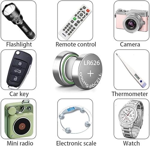 Miniatura 5 de SKOANBE 50 baterías de reloj de moneda con botón SR626SW LR626 AG4 377 1.5V
