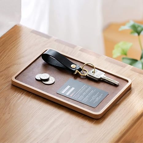 Amazon Kingzuo 木製トレー トレイ アクセサリースタンド トレー キャッシュトレイ コイントレイ 玄関 卓上 デスク周り 小物収納 小物入れ 小物置き 小物ホルダー 雑貨 シンプル おしゃれ 収納用品 オンライン通販