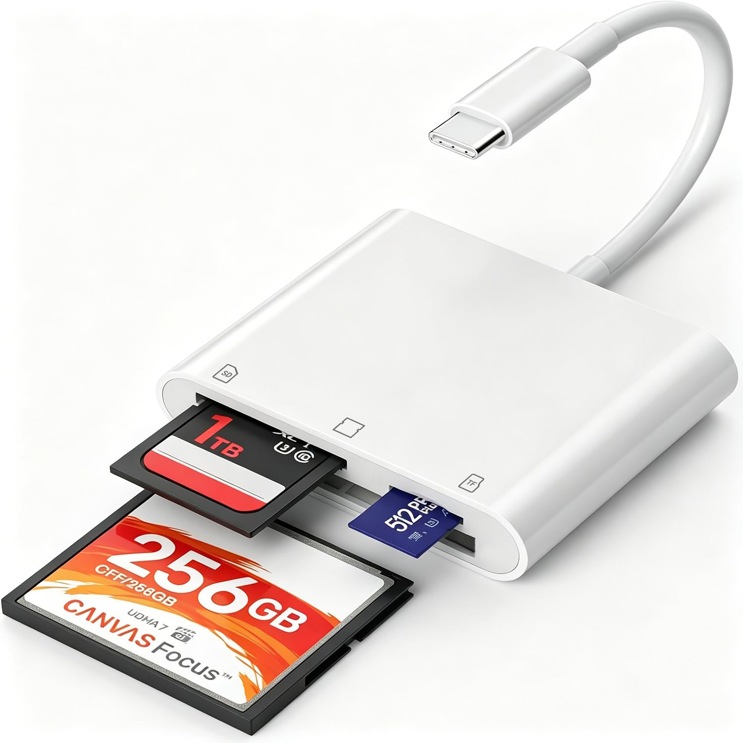ZORBES® USB C SD Card Reader for 15 iPad Mac USB C to CF SD MicroSD Adapter with Compact Flash Slot for Photography Travel Work-picture-29