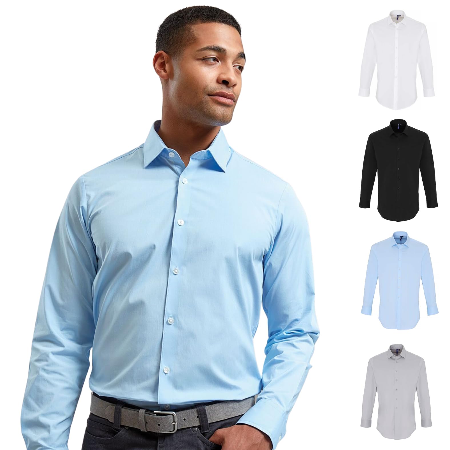 Camicia Personalizzata con Ricamo Iniziali o Testi Idea Regalo Uomo Festa del papà 97% Cotone e 3% Elastan 4 Colorazioni