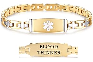 LinnaLove Lady Medical Alert ID Bracelets-Stainless Steel Medical Bracelets for Women