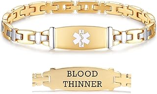 LinnaLove Lady Medical Alert id Bracelets-Stainless Steel Medical Bracelets for Women-7.5"