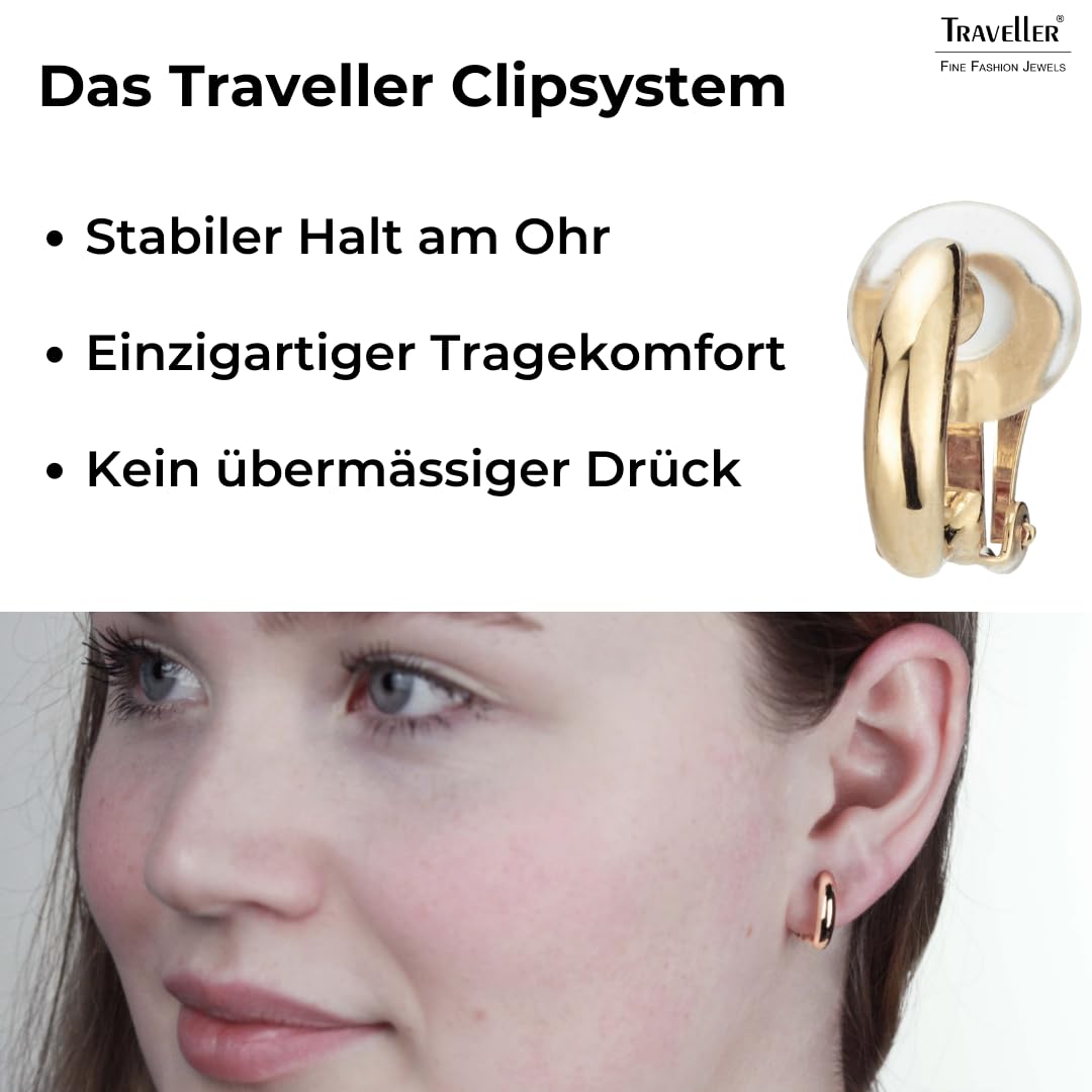Traveller Ohrclip - Damen - Halb Creolen schmal