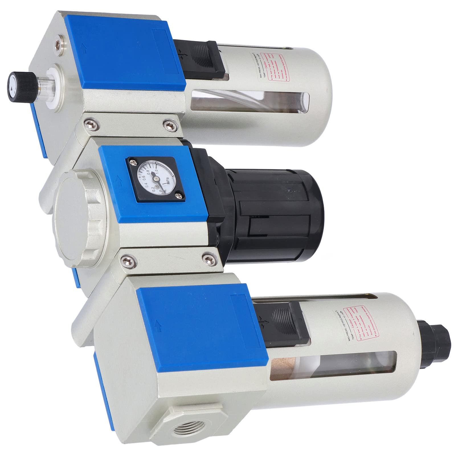Filtro de Aire de 3 Etapas, Filtro de Aire de Aleación de Aluminio Lubricador Regulador de Presión Combo GC400 15 con Copa de Aceite de 160 CC 40 μm o 5 μm para Sistemas Neumáticos de