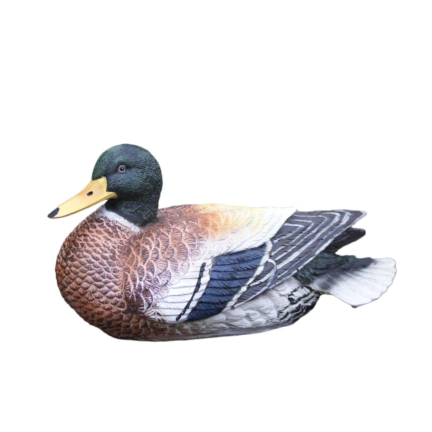 Darthome Multicolor Content Duck Garden Ornament, Multicoloured Resin Outdoor Wildlife Bird Statue, 38X20x16cm, Weather-Resistant Gift Boxed