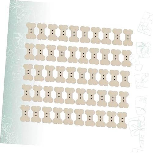 Miniatura 8 de 100 botones de madera con forma de hueso de perro, 2 botones de madera de 0.9 in con 2 agujeros, botones decorativos sin terminar, hebilla de madera