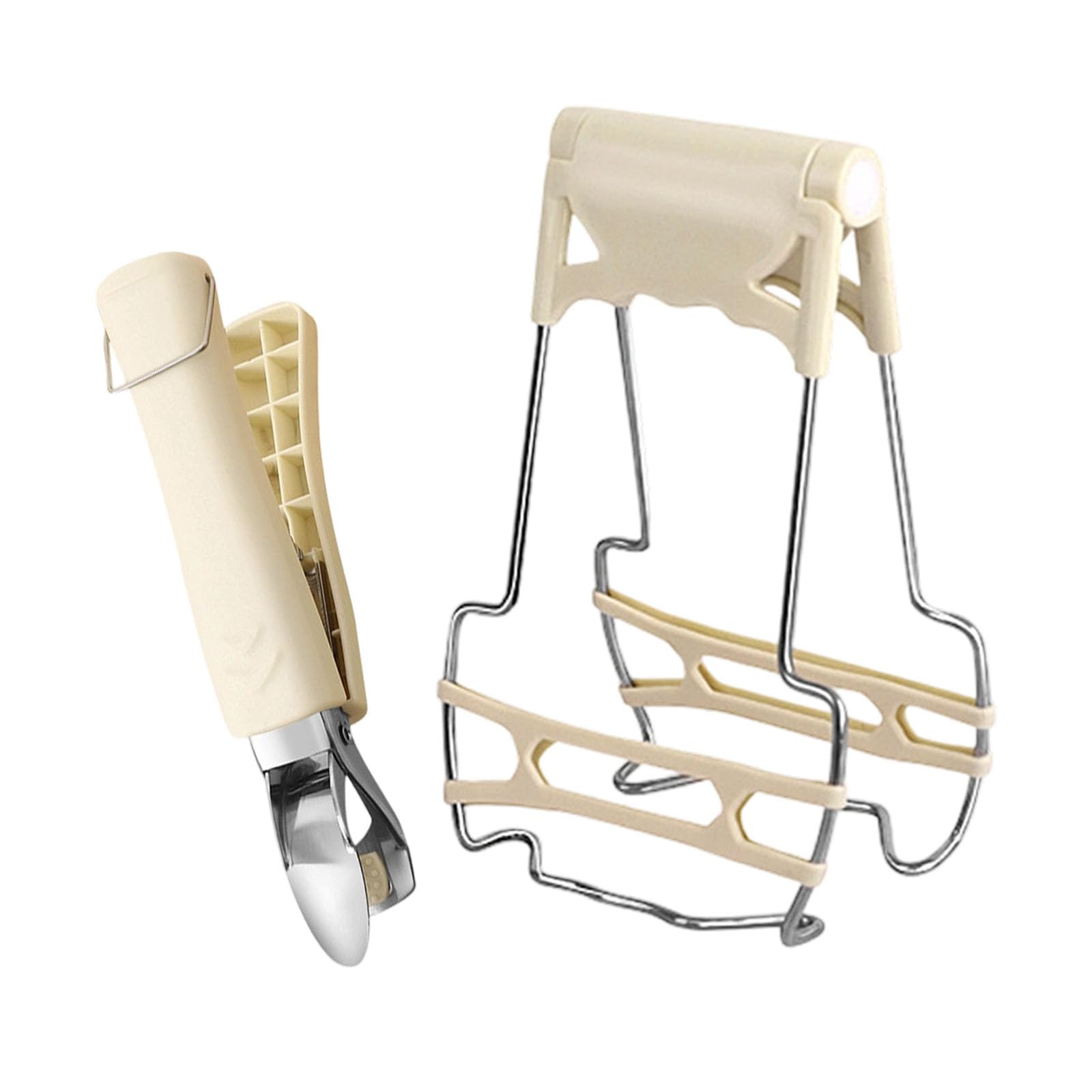 jiingekk Of 2 Multipurpose Utensils Silicones Nonrust Steel Nordic Kitchens Tool Set for Cooking Bowl Clamps