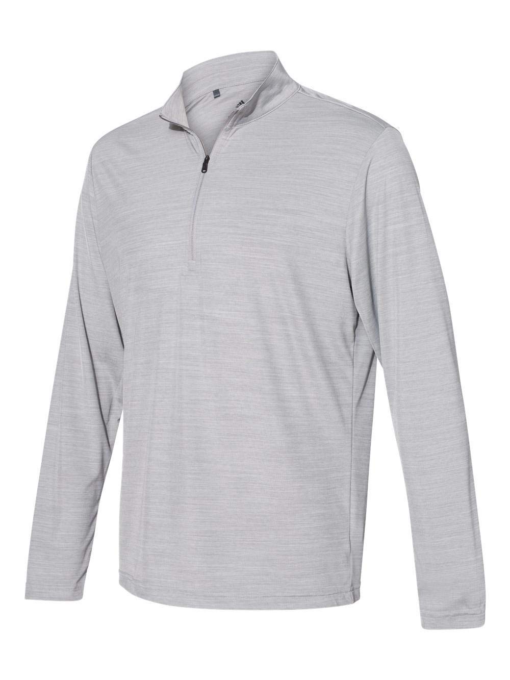 Pull léger mélangé à fermeture éclair 1/4 Adidas A475 gris