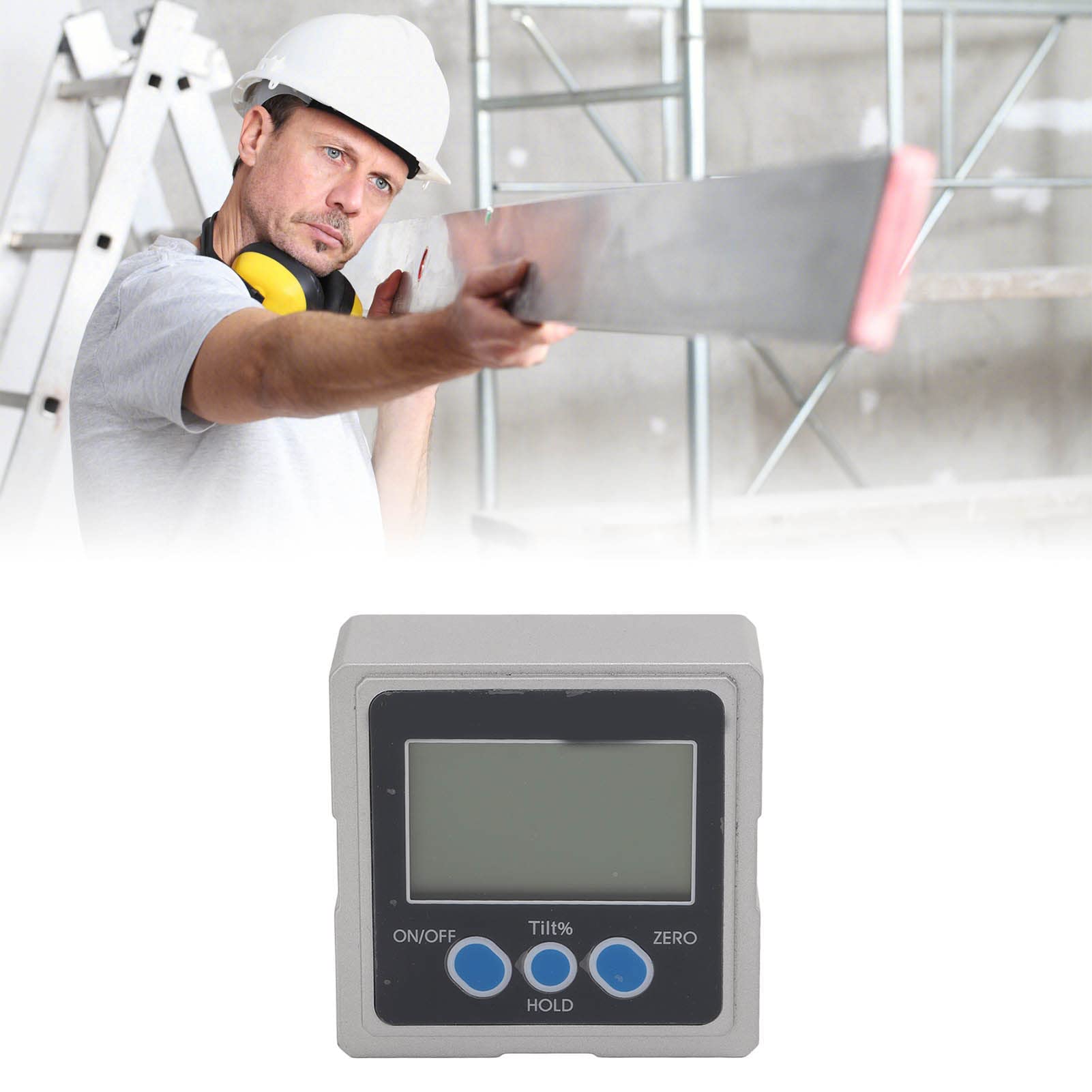 Poziomica cyfrowa HaloVerde 4x90 stopni Podstawa magnetyczna ze stopu aluminium Cyfrowy celownik kątowy z wyświetlaczem LCD do pomiarów bezwzględnych i względnych (Trójstronny magnes)