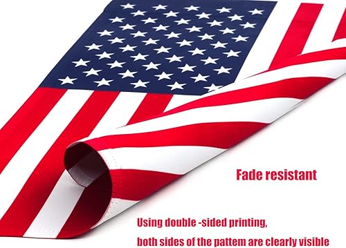 Miniatura 2 de Paquete de 2 banderas de jardín estadounidense Freefy de 12 x 18 pulgadas, bandera patriótica de poliéster de doble cara, patio residencial de