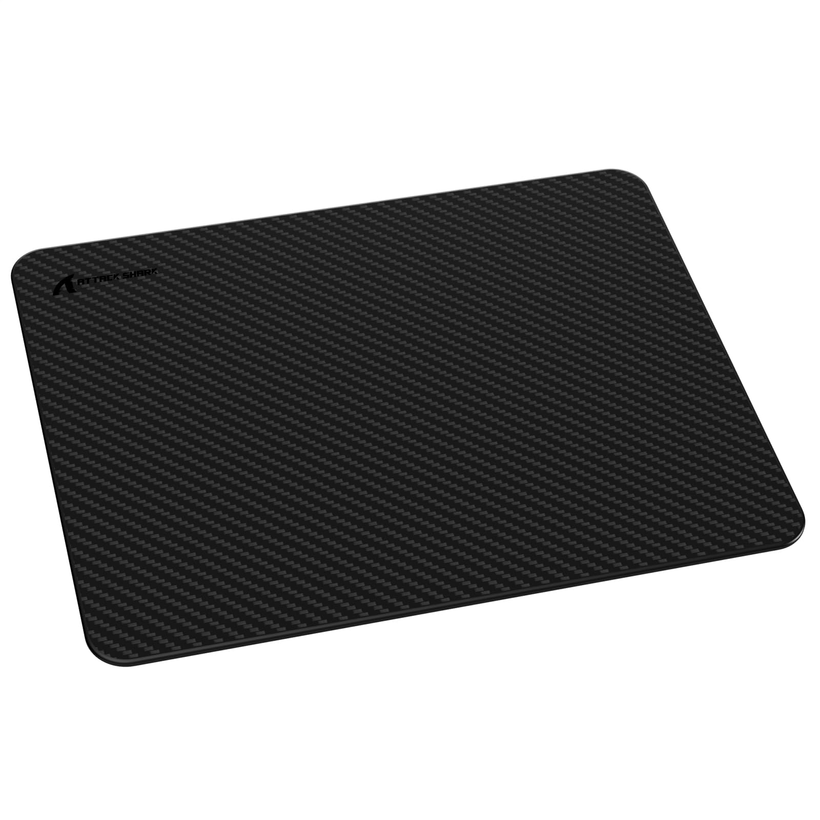 MAGIC-REFINER x Attack Shark CM04 Alfombrilla de Ratón para Juegos de Fibra de Carbono Genuina, Mejora la precisión y la Velocidad, Base de Goma Antideslizante, Impermeable, Mediana (360 x 280 mm)