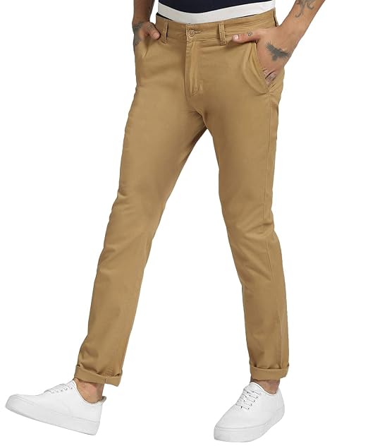 Buy BUFFALO by FBB Men�s Tapered Fit Casual Trousers at