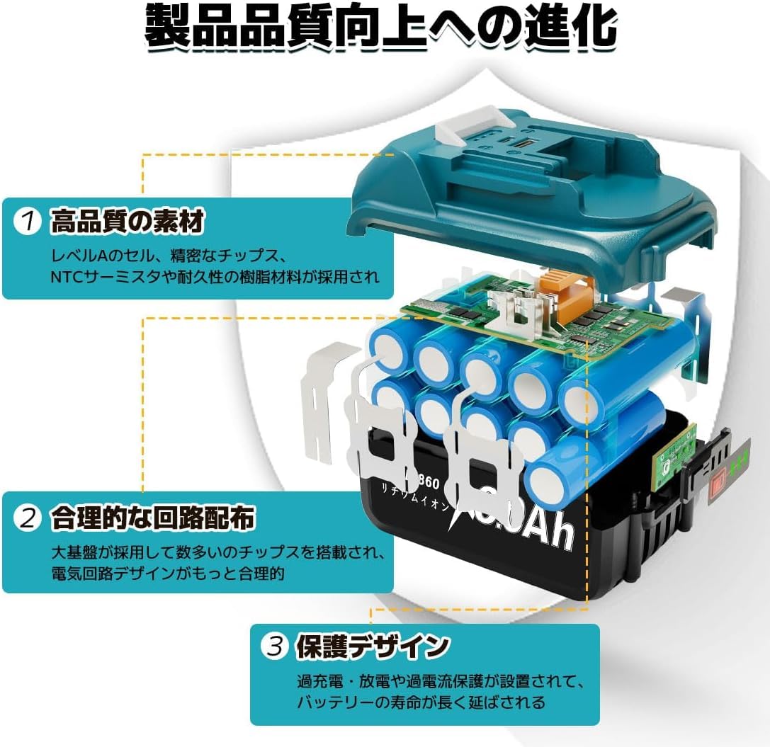 Amazon.co.jp: Amityke 互換 マキタ 18V バッテリー BL1860B 6 Amazon.co.jp: Amityke 互換 マキタ 18V バッテリー BL1860B 6
