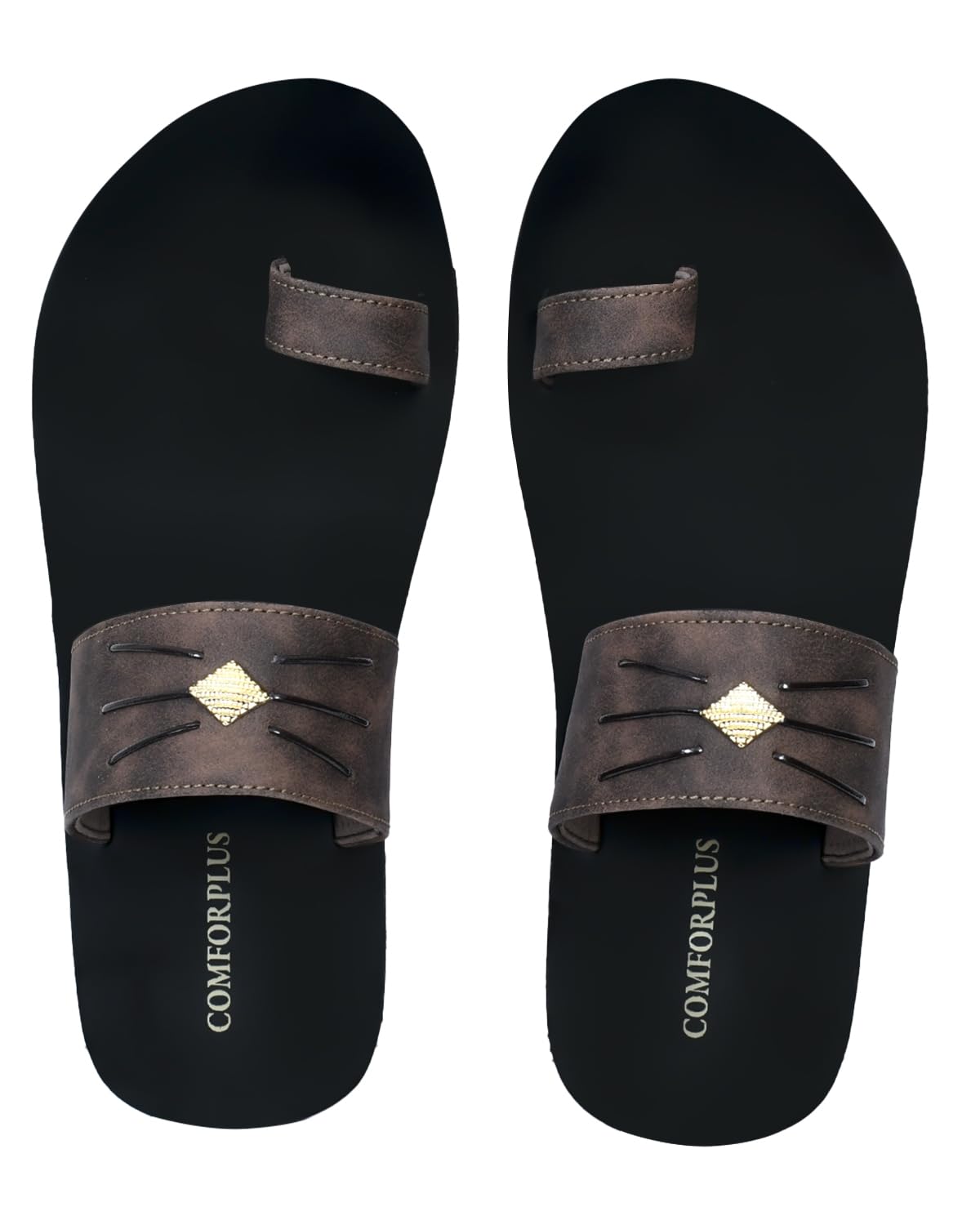 comforplus Men’s Stylish Toe Ring Slippers | Anti-Skid Waterproof Flip Flops | Strong Strap Comfortable Chappal | Lightweight Durable Daily Wear Sandals for Indoor Outdoor Use (BrownCat)-picture-53