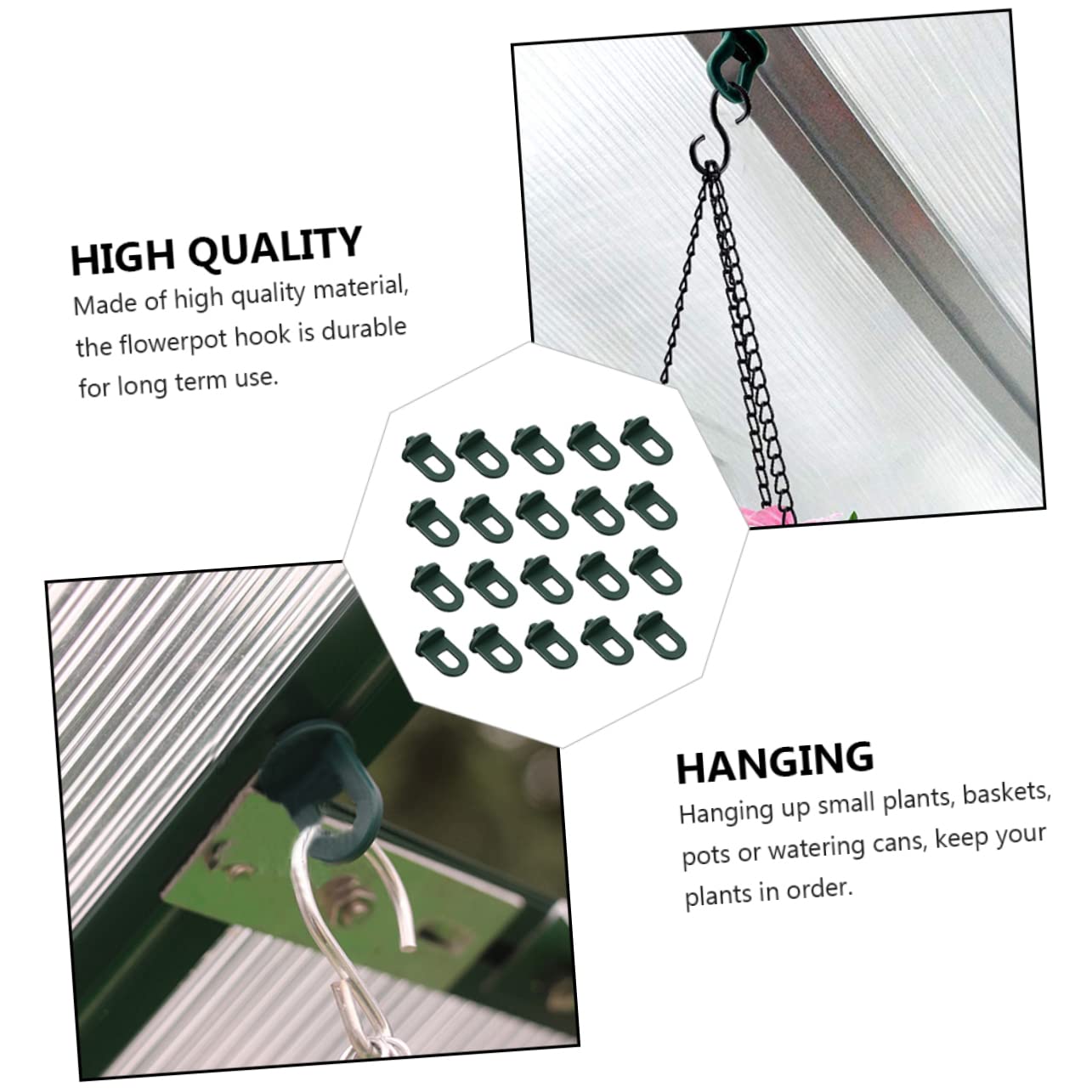 Toyvian 3 Ensembles Crochets pour Pots De Fleurs Suspendus Crochets pour Paniers Suspendus De Jardin Crochets pour Plantes D'Extérieur Crochets pour Pots De Fleurs 20 pièces * 3