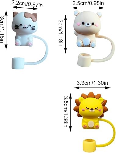 Miniatura 5 de 3 fundas para pajilla, 0.31 pulgadas, tapas de popote de silicona para accesorios de copa Stan-ley, protector a prueba de polvo, tapas reutilizables