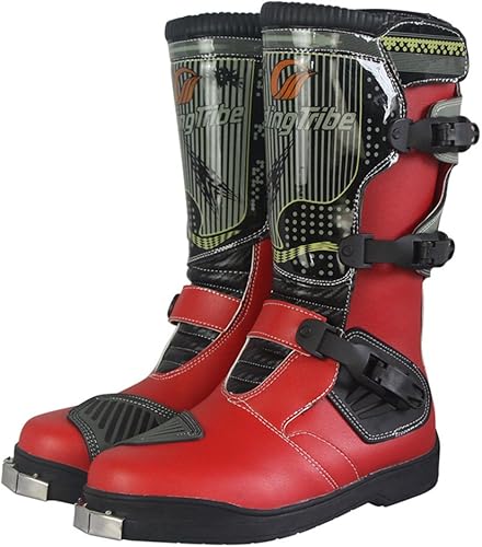 1Storm Botas de motocross MX ATV Dirt Bike Rider Long High Racing Negro MBM006, B1001 Negro