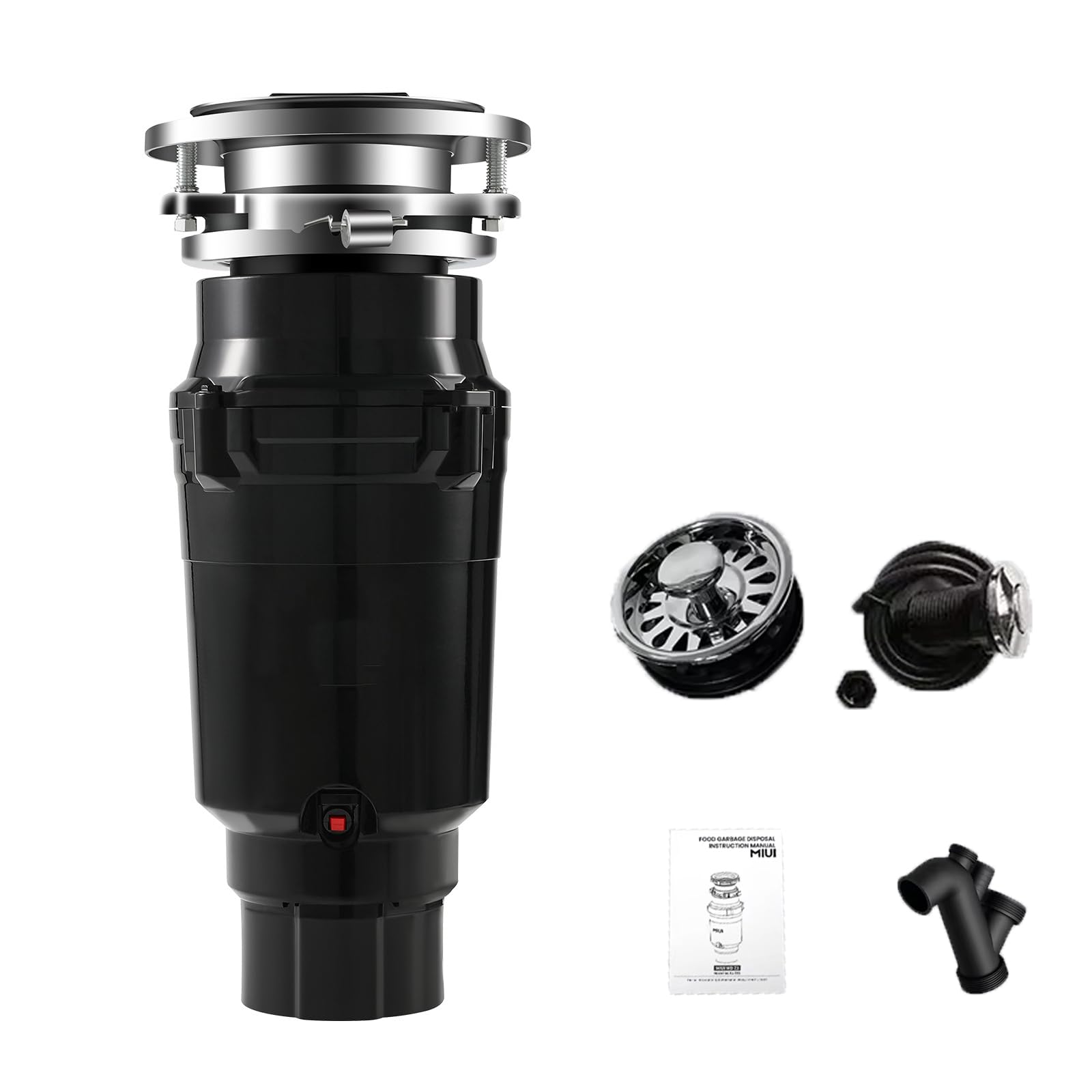 Triturador Basura de 1/2 HP, triturador Basura Compacto alimentación, con Motor Alta Potencia de 375 W, 2800 RPM, triturador Basura para Fregadero de 1,4 L, con Cable alimentación previa