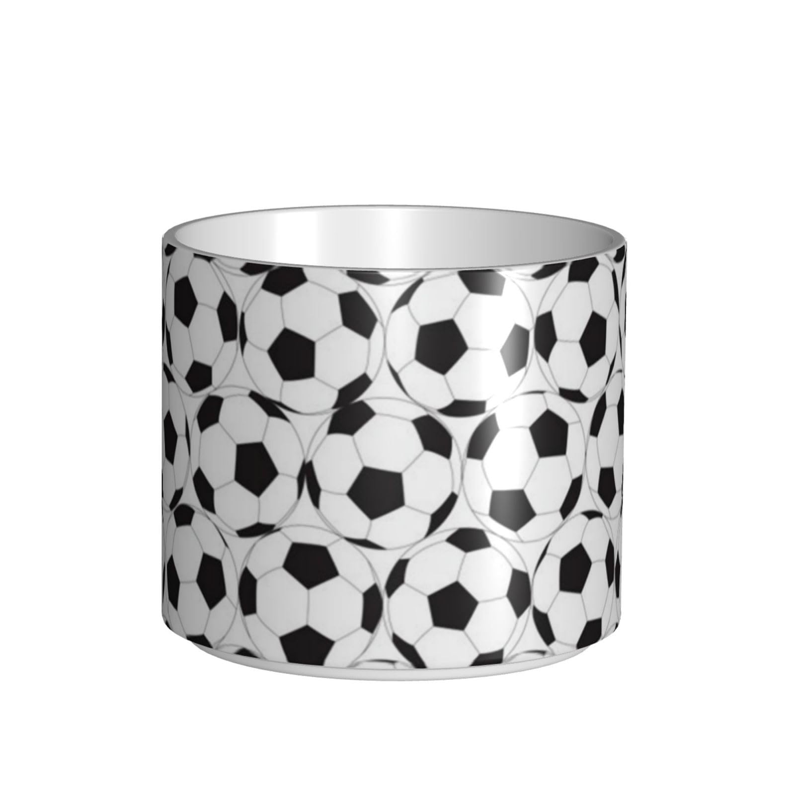 Schwarz-weißes Fußball-Muster, bedruckte große Kapazität, Keramik-Tasse, Kaffeetasse