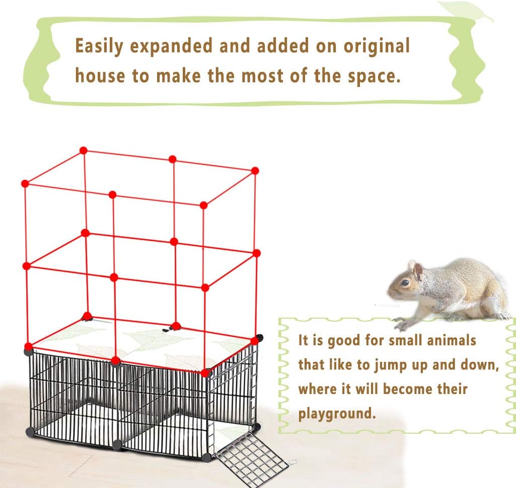 Small Room Pet Playpen Accessories, Guinea Pig Cage Accessories Connectors Rabbit Pen Fence Attachments, Indoor Hamster Crate Tent for Cat Ferret Chinchilla Pig Hedgehog