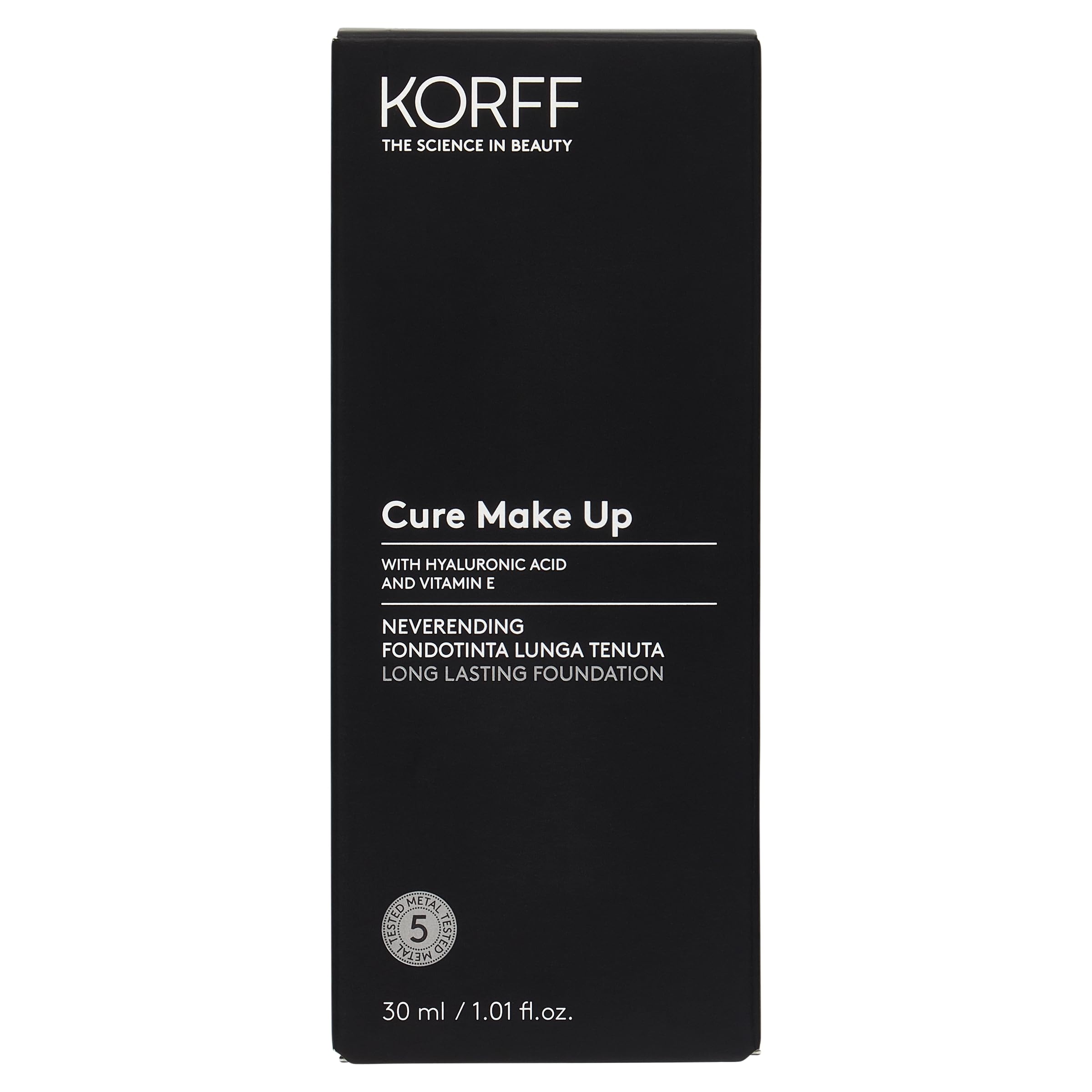 KORFF Fondotinta Crema, Effetto Matt, Lunga Tenuta, Copertura Media - Alta, Formula Anti-età Idratante con acido ialuronico