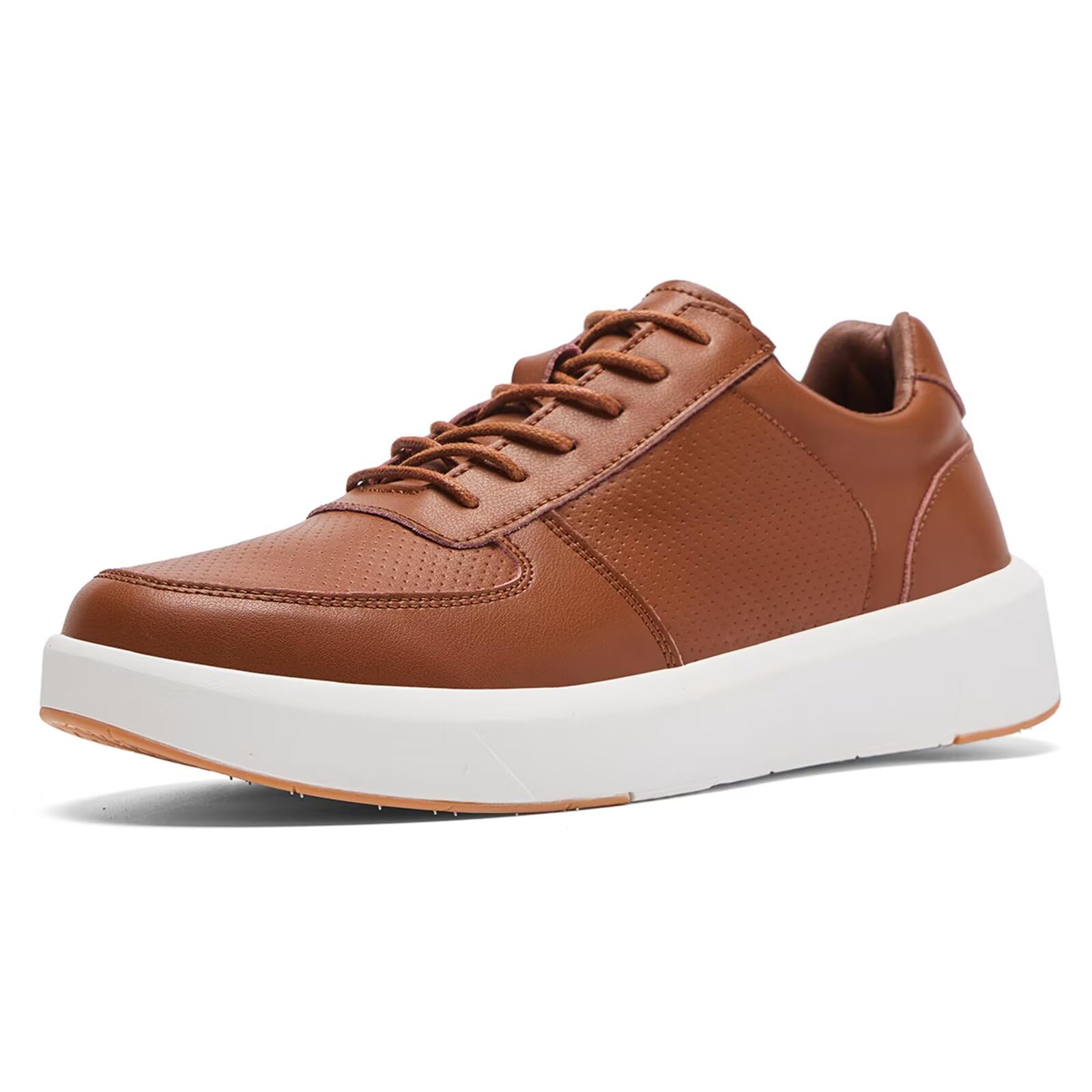 XPACS Men's Orthopedic Leather Dress Walking Shoes: Comfortable Arch Support Plantar Fasciitis Flat Feet Sneakers, Casual Business Work Adjustable Fit Heel Foot Pain Relief Orthotic Oxfords