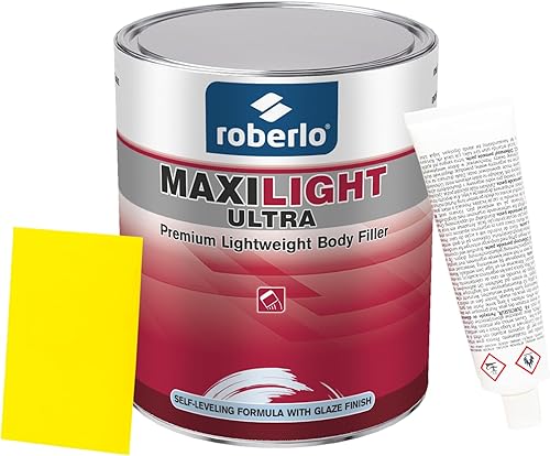 Maxilight Ultra Kit de relleno de cuerpo, reparación avanzada de arañazos, abolladuras y óxido, masilla ligera para automóvil, acero, aluminio,
