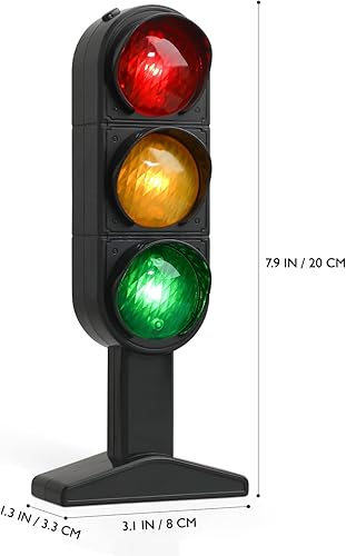 Miniatura 2 de Gadpiparty Kidult Toys - Señales de semáforo de juguete con base de simulación de carretera, lámpara de tráfico de seguridad, modelo de señal de
