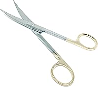 Vista 1 de Acero inoxidable 5.5 in Curvo Ojo Tijera De Mango De Color Dorado Tijeras