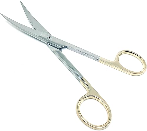 Acero inoxidable 5.5 in Curvo Ojo Tijera De Mango De Color Dorado Tijeras