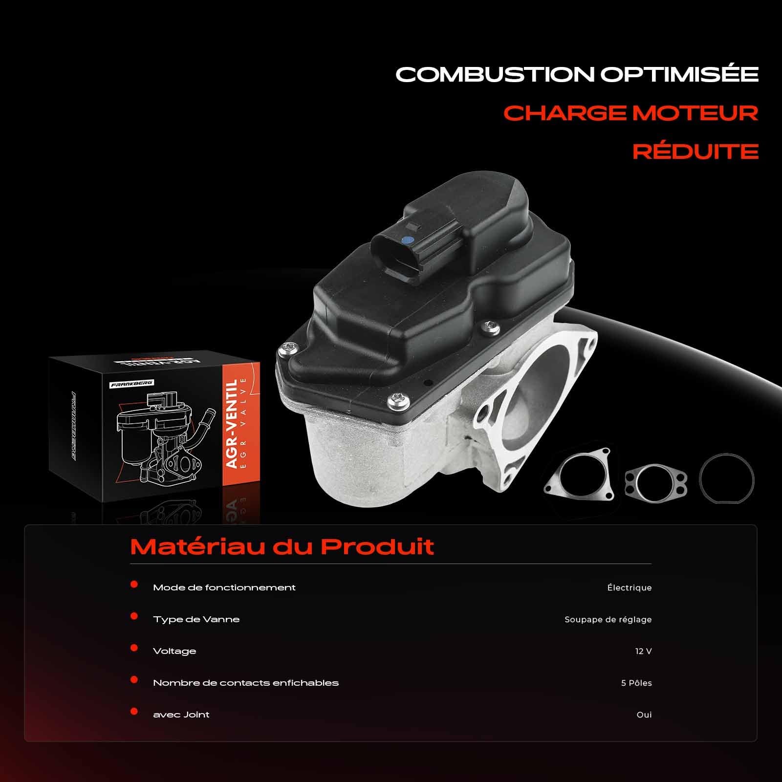 Frankberg Vanne EGR 03G131501G | Compatible avec: Altea XL 5P5 5P8, T.o.u.r.a.n 1T1 1T2, Golf Plus 521 5M1, O.c.t.a.v.i.a II 1Z3, Coléoptère 5C1 5C2