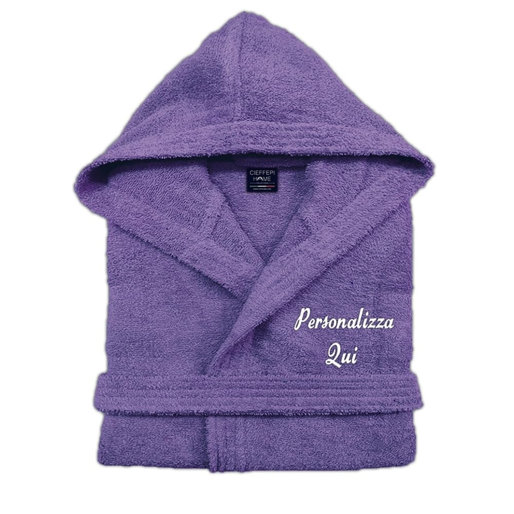 Solo Mio Basic Accappatoio Personalizzato con Cappuccio in Morbida Spugna idrofila Puro Cotone