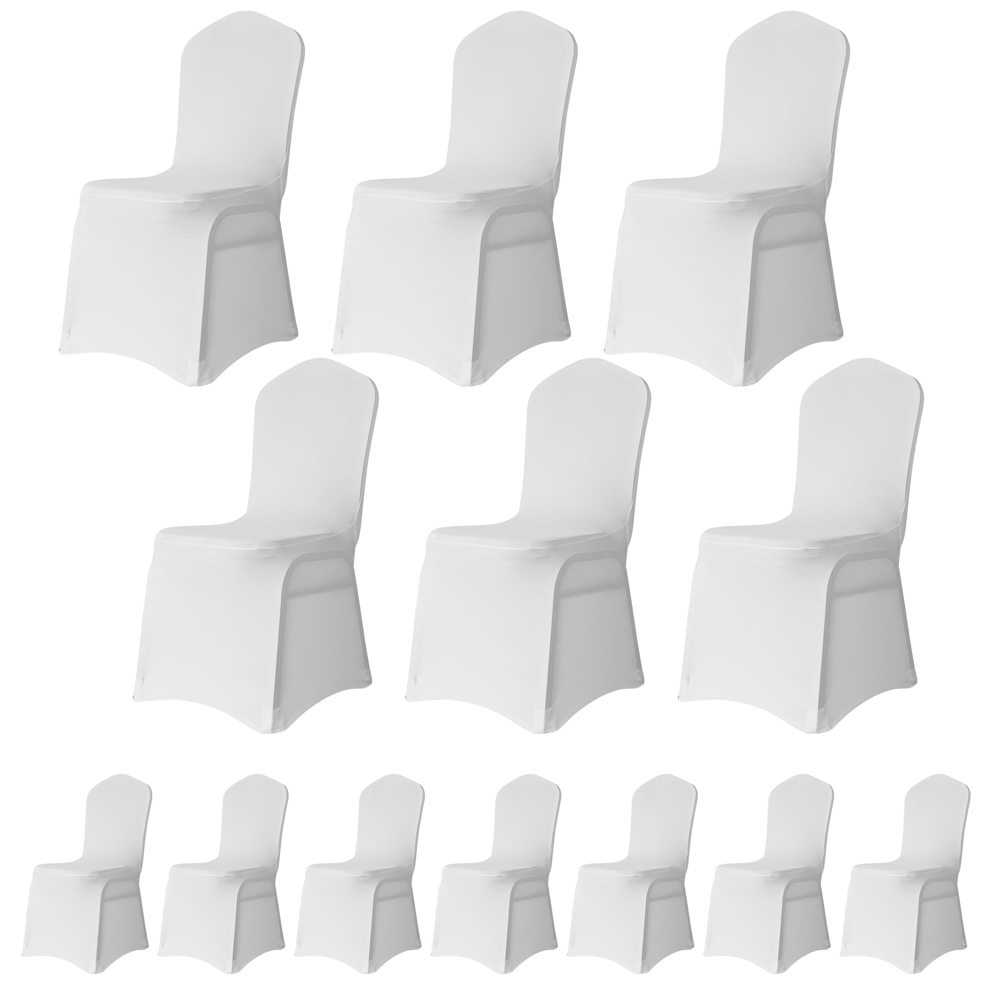 Trimming Shop Wedding Chair Covers Flat Front Design, White, Pack of 40 — image 1