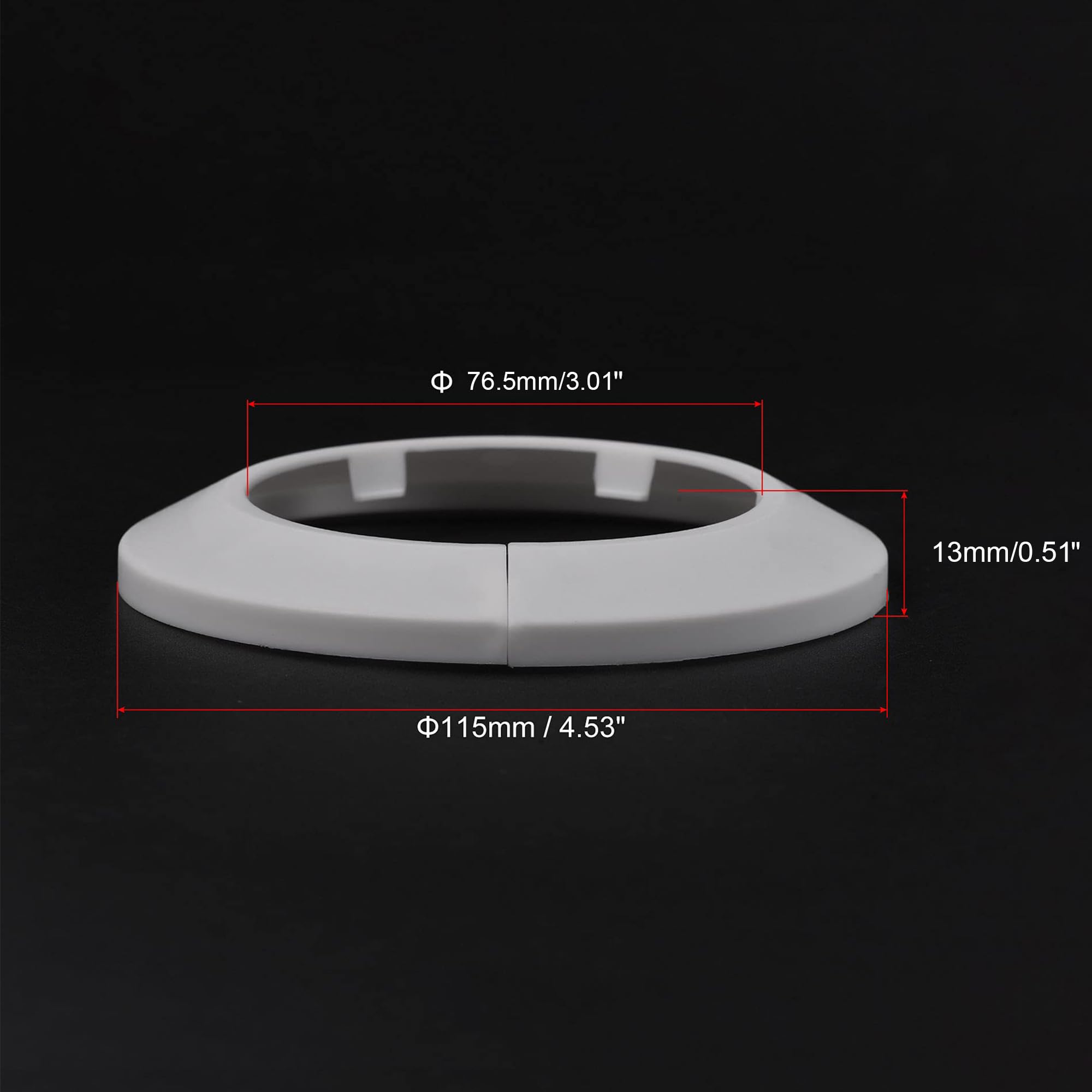 TOP-VIGOR 10pcs 76.5mm Pipe Cover Decoration, Click-in PP Plastic Escutcheon Pipe Collar for Water Pipe Drain Line - Image 2