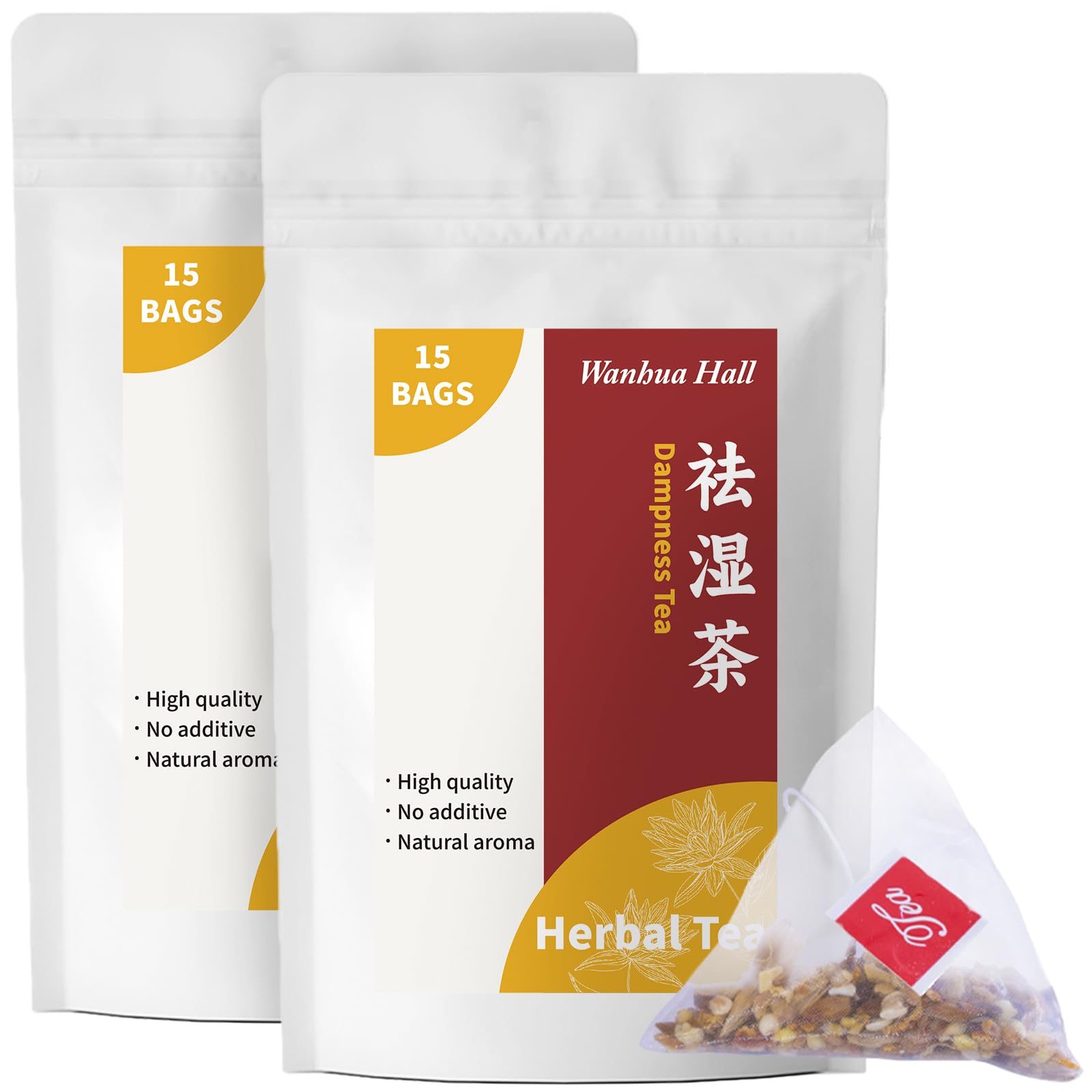 Shiqing Tea Red Bean Coix Seed Tea Dampness Removing Barley Gorgon Orange Peel Buckwheat 10.5oz/300g(30bags) Chinese Herbal Tea Dampness Clearing 祛湿茶 除湿茶 红豆薏米芡实茶