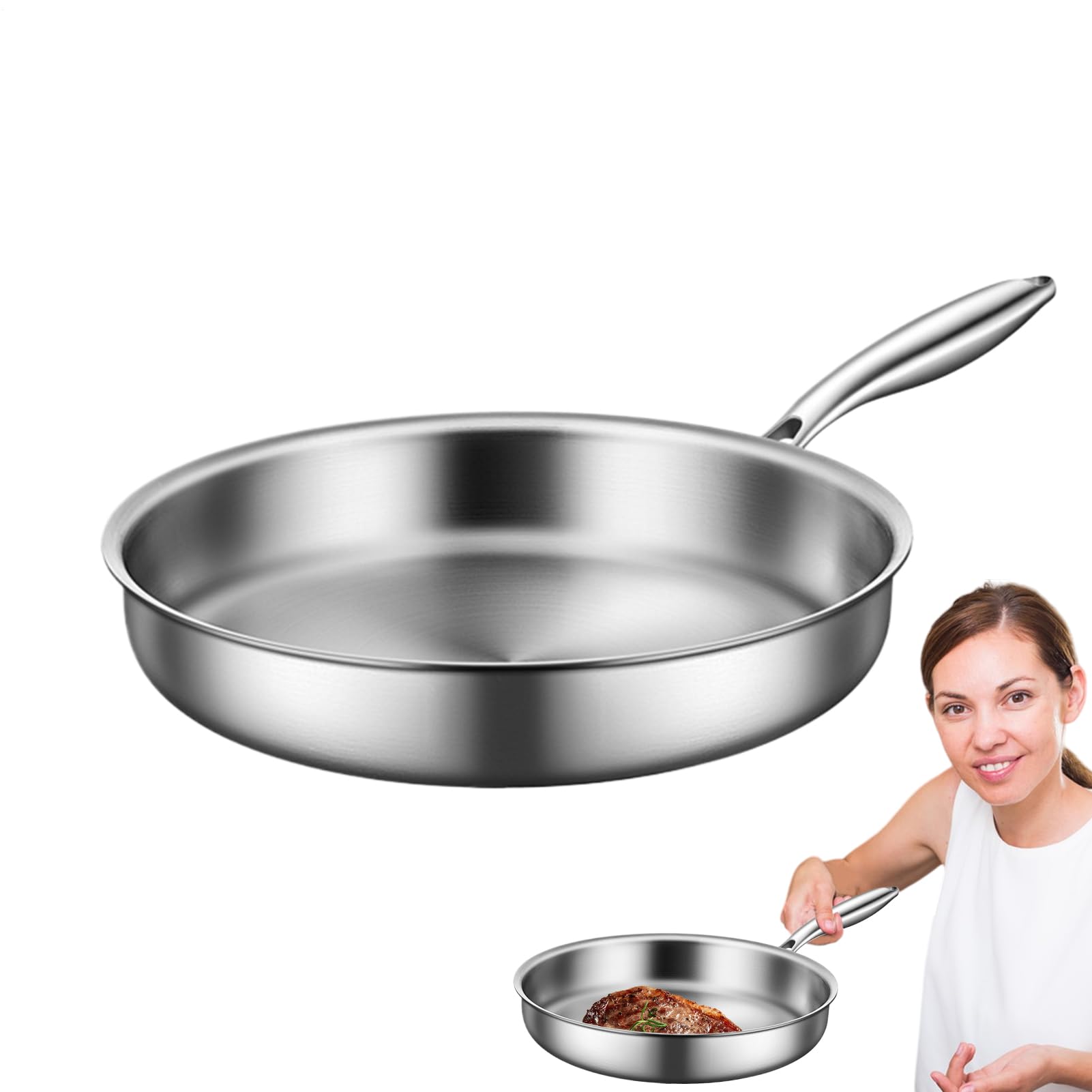 Patelrz z jajkiem, patelnie i patelnie Non Stick Anti-Scalding Stali Stal | Wielofunkcyjne narzędzie do jadalni kuchennej, omelety do pieców, elektryczne piece ceramiczne