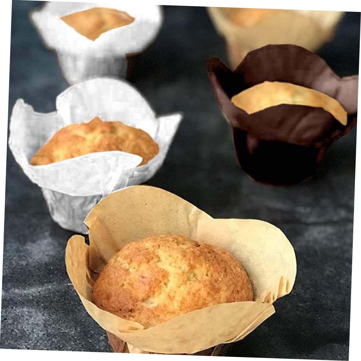 Alipis 400 Pièces Petit gâteau papier Anti-huile café coffeeb tasses de cuisson de mariage pâtes à muffins pour la cuisson biscuits bonbons doublures à usage unique doublures de cuisson
