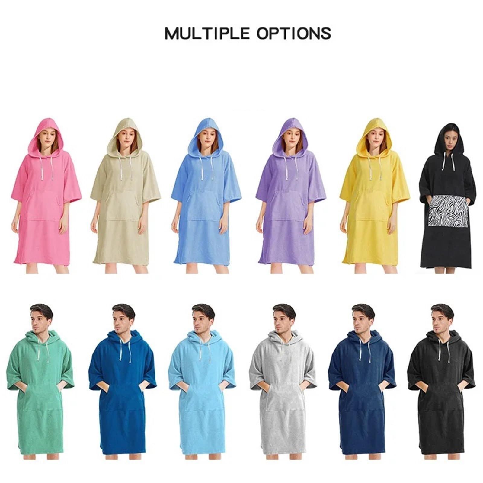 Poncho de Surf con Capucha, Absorbente, de Secado rápido, de Microfibra, for cambiarse de Traje de Neopreno y Toalla con Bolsillo for Surfear, for Hombres y Mujeres.(Green)