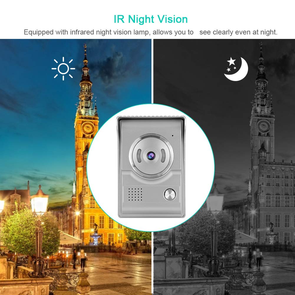 Drahtlose Video-Türklingel, 9-Zoll-Wifi-Video-Intercom-Türklingelhalterung IP65 Wasserdicht, Nachtsicht, Fotoaufnahme-Aufnahmesystem 100-240V(MICH)