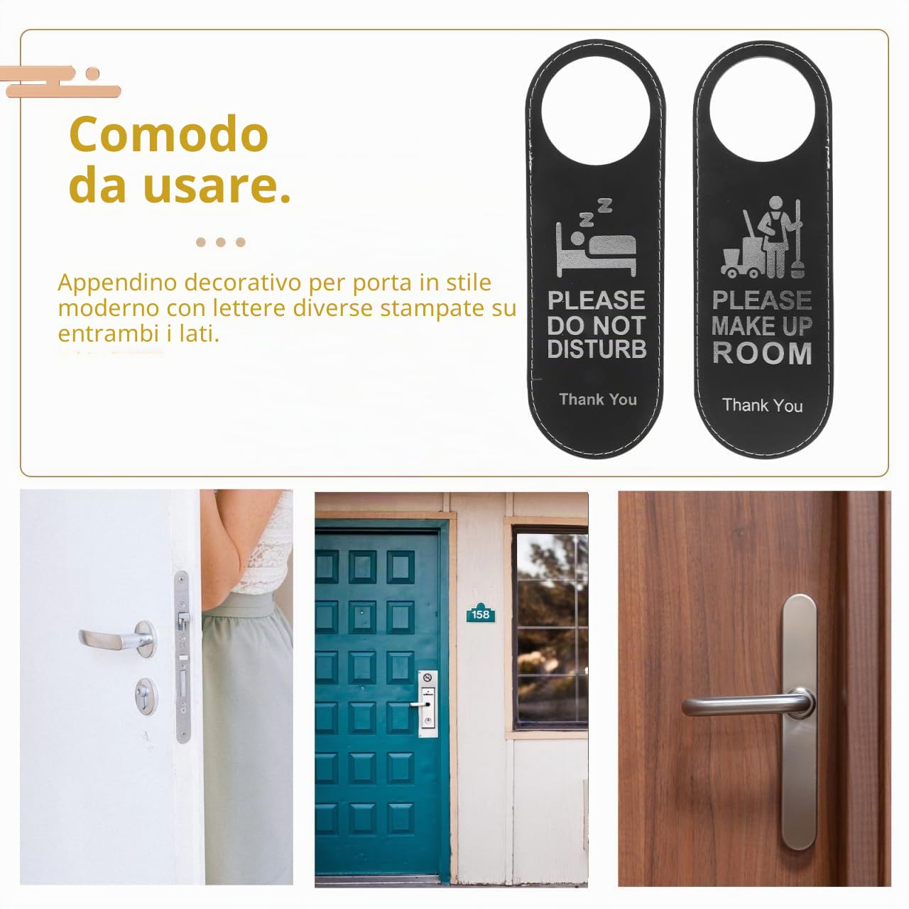 ifundom Cartello "Non Disturbare" per Porta Ufficio e Hotel, Appendiporta Privacy Double Face (Per Favore Pulire la Camera), Targhetta Maniglia in PVC Resistente per Alberghi, B&B e Studio, 10 Pezzi