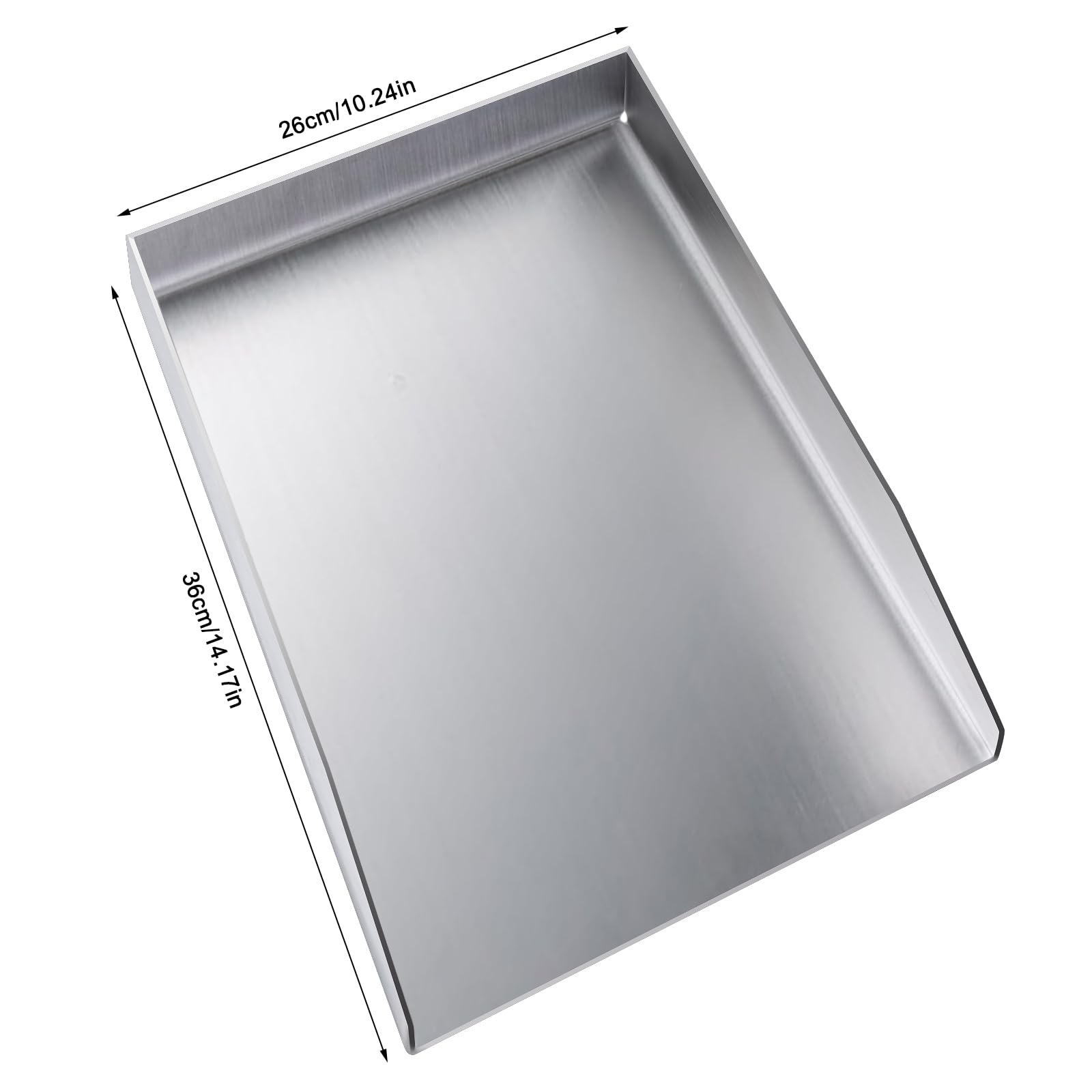 Edelstahl Grillplatte Massiver Universal BBQ Plancha Griddle, Spülmaschinenfest und rostfrei, für Holzkohle Grillwagen, mehr (1.5mm Edelstahl – 36x26cm)
