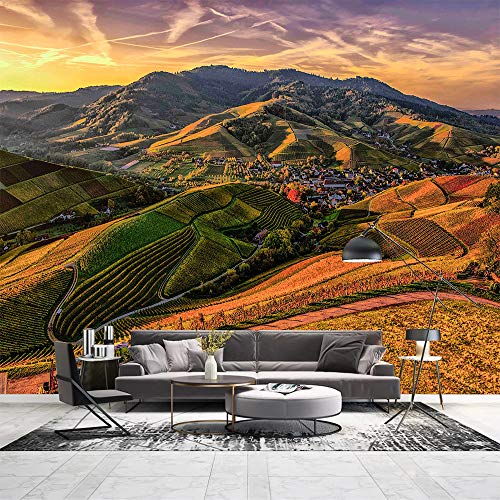 Preisvergleich Produktbild HF-LCZY Wandmalereien Für Schlafzimmer, Wandmalereien Fernseher, Morgendämmerung, Hanglage, Ackerland, Sonnenaufgang, Wandmalereien Wallpaper, Wandmalereien Wall Stickers, 200x140cm