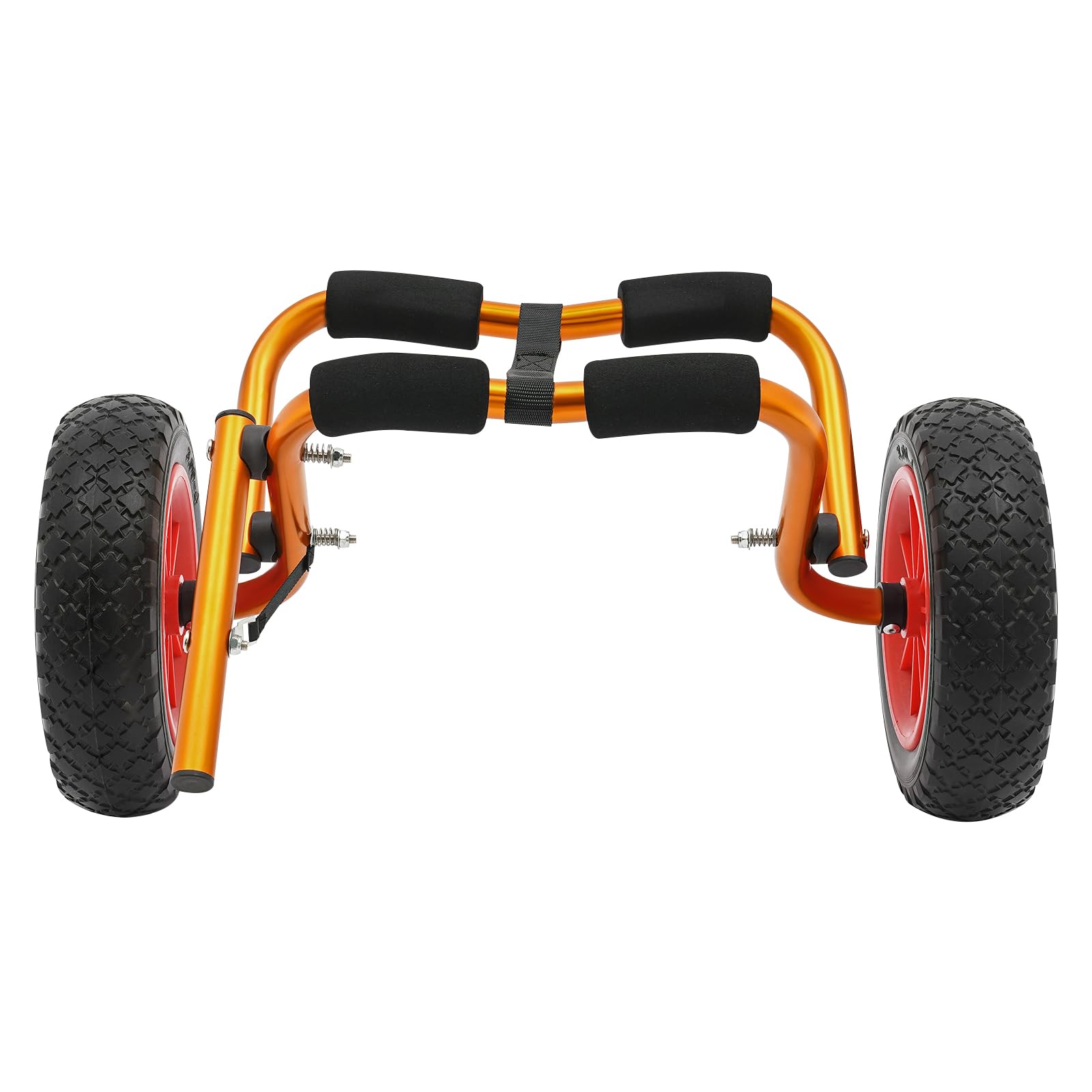 Carro plegable de aluminio: carga de 80 kg, carro de transporte para canoas y kayaks, con neumáticos de goma maciza, acolchado y correa larga para fijación