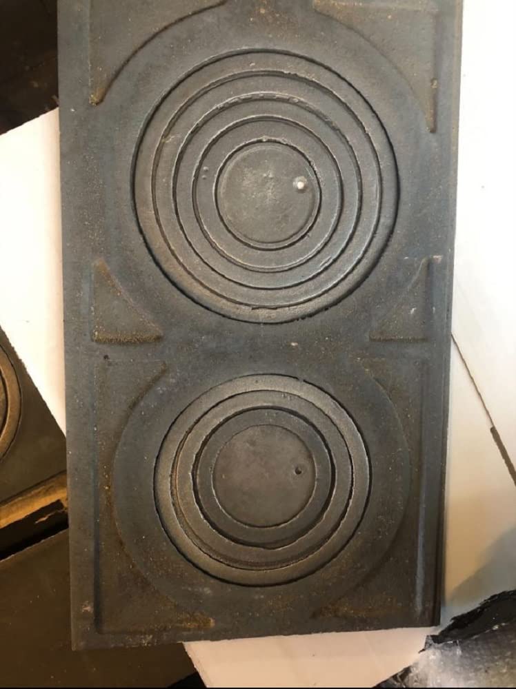 Placa para horno, placa de cocción con penetración de hierro fundido, 2 superficies de cocción, 60 x 30 cm